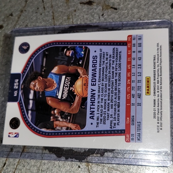 Rookie Card. Anthony Edwards. Panini Marquee. Green prizim. Mint - Picture 5 of 7